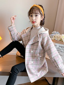 Laste kaasaegne kapuutsiga mantel - tüdrukutele