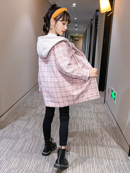 Laste kaasaegne kapuutsiga mantel - tüdrukutele