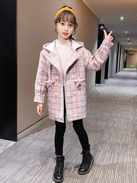 Laste kaasaegne kapuutsiga mantel - tüdrukutele