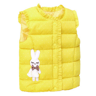 Ikdienas bērnu veste meitenēm ar ovālu apkakli un aplikāciju