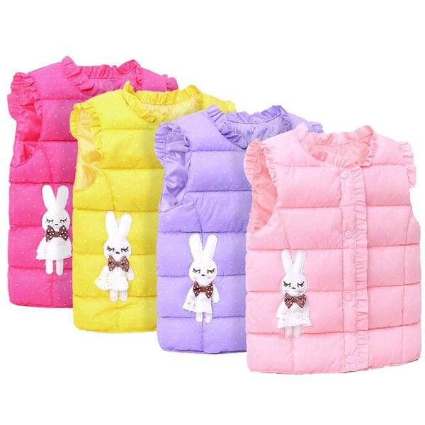 Ikdienas bērnu veste meitenēm ar ovālu apkakli un aplikāciju