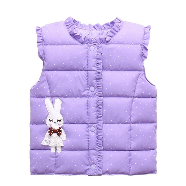 Ikdienas bērnu veste meitenēm ar ovālu apkakli un aplikāciju