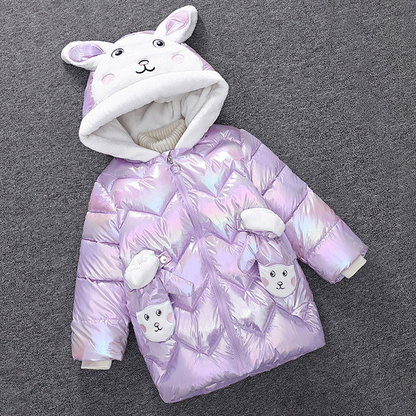 Geaca de iarna pentru copii pentru fete cu element 3D