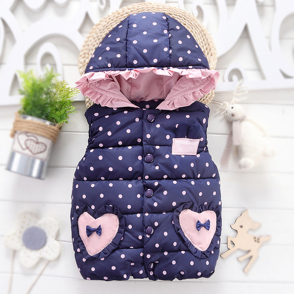 Παιδικό μοντέρνο γιλέκο πουά - για κορίτσια