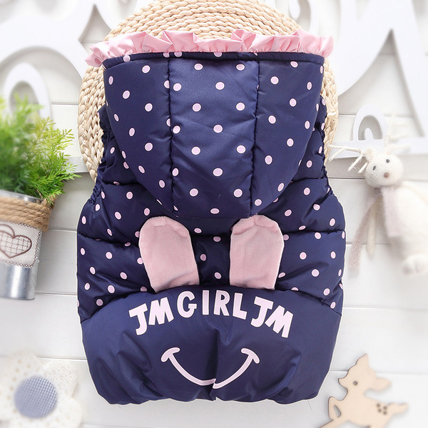 Παιδικό μοντέρνο γιλέκο πουά - για κορίτσια