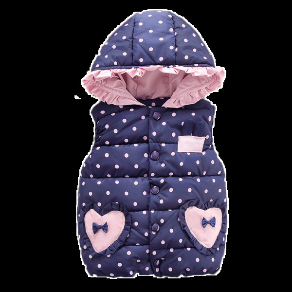 Παιδικό μοντέρνο γιλέκο πουά - για κορίτσια