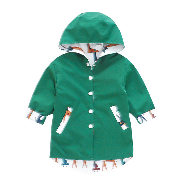 Παιδικό μπουφάν διπλής όψης για κορίτσια με κουκούλα