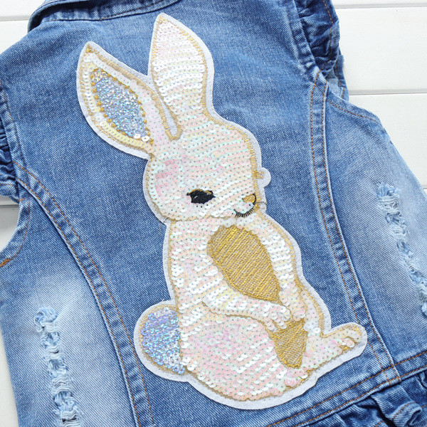 Dječji traper prsluk za djevojčice na gumbe