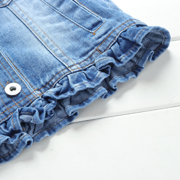 Dječji traper prsluk za djevojčice na gumbe