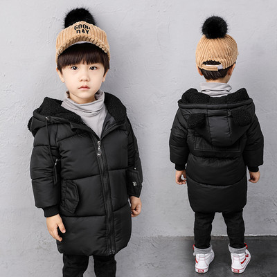 Keskmise pikkusega laste talvejope luku ja kapuutsiga