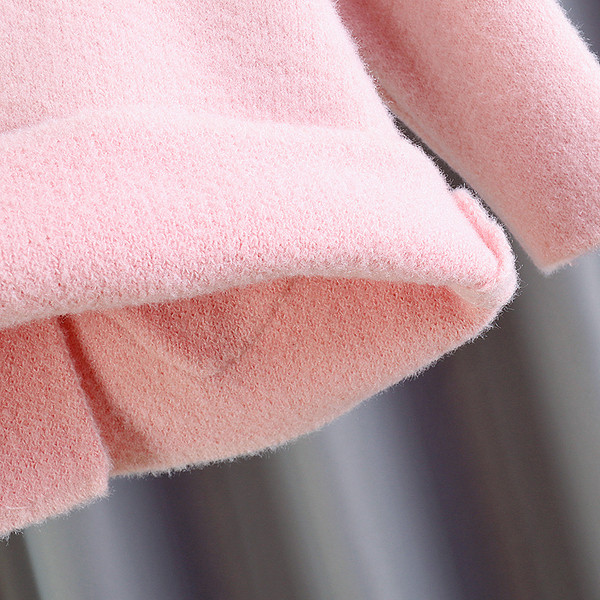 Moodne roosa paelaga lastemantel tüdrukutele