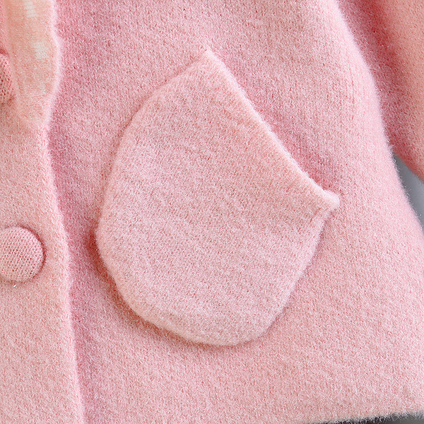 Moodne roosa paelaga lastemantel tüdrukutele