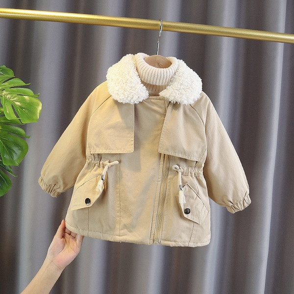 Uus mudel pehme krae ja voodriga lastemantel