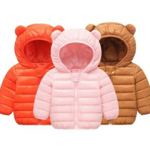 Gyermek téli kabát 3D kapucnival, alkalmas lányoknak és fiúknak