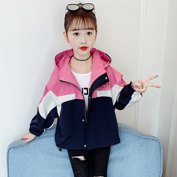 Casual παιδικό μπουφάν με κουκούλα και φερμουάρ για κορίτσια