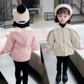 Igapäevane kapuutsi ja lukuga laste jope tüdrukutele