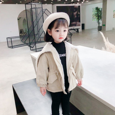 Igapäevane kapuutsi ja lukuga laste jope tüdrukutele