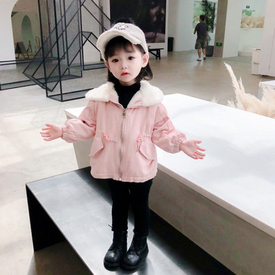 Igapäevane kapuutsi ja lukuga laste jope tüdrukutele