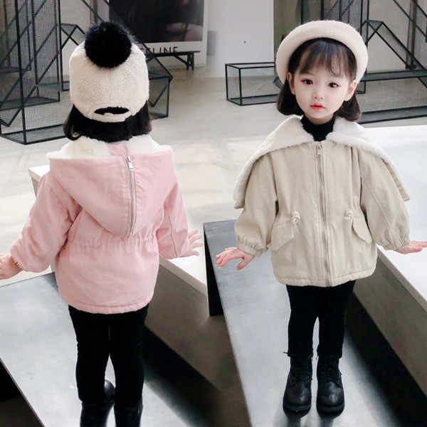 Igapäevane kapuutsi ja lukuga laste jope tüdrukutele