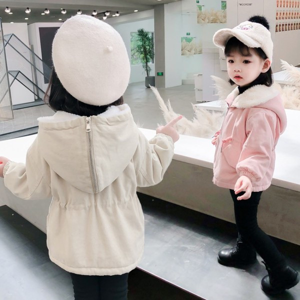 Igapäevane kapuutsi ja lukuga laste jope tüdrukutele