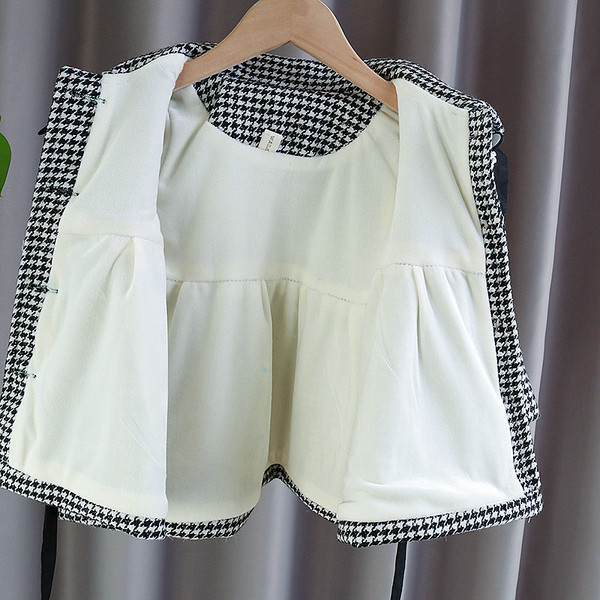 Uut mudelit paelaga laste ruuduline mantel tüdrukutele