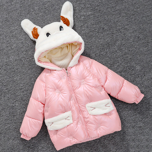 Uus mudel laste sügis-talvine jope kapuutsil 3D-elemendiga