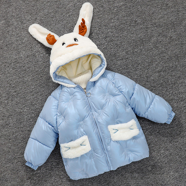 Uus mudel laste sügis-talvine jope kapuutsil 3D-elemendiga