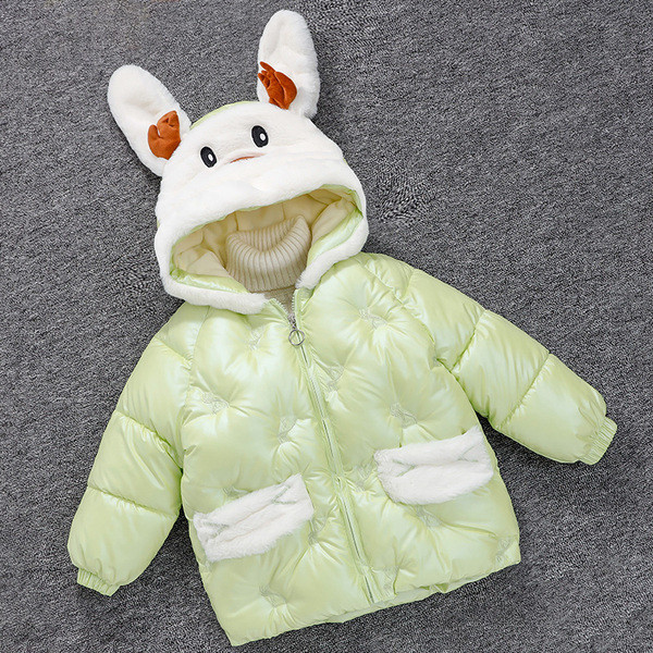 Uus mudel laste sügis-talvine jope kapuutsil 3D-elemendiga