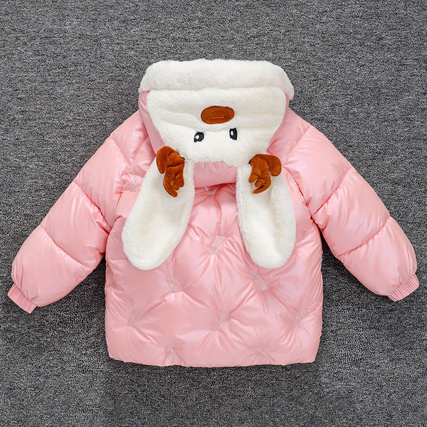 Uus mudel laste sügis-talvine jope kapuutsil 3D-elemendiga