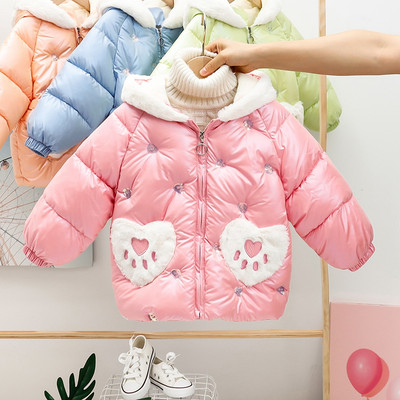 Sulekapuutsiga laste talvejope tüdrukutele