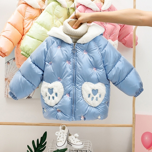 Sulekapuutsiga laste talvejope tüdrukutele