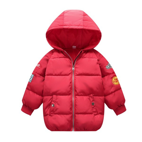 Bērnu rudens jaka ar krāsainu apdruku un kapuci - unisex modelis