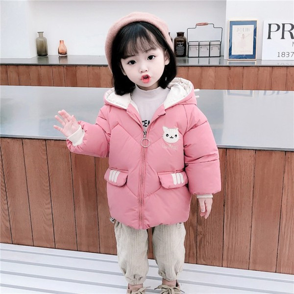 Dječja jakna za djevojčice s vezom i kapuljačom