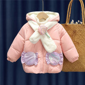 Novi model dječje toplije za djevojčice s kapuljačom i šalom