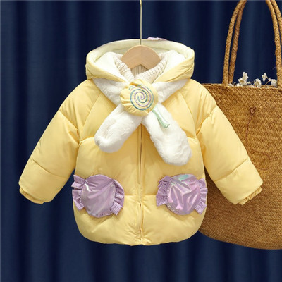 Novi model dječje toplije za djevojčice s kapuljačom i šalom