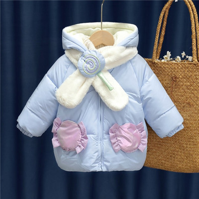 Novi model dječje toplije za djevojčice s kapuljačom i šalom