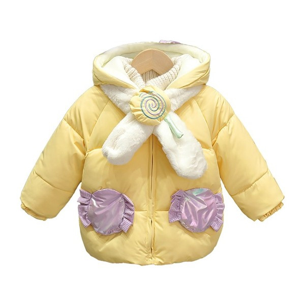 Novi model dječje toplije za djevojčice s kapuljačom i šalom