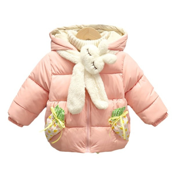 Moderna dječja flis jakna s kapuljačom i šalom za djevojčice