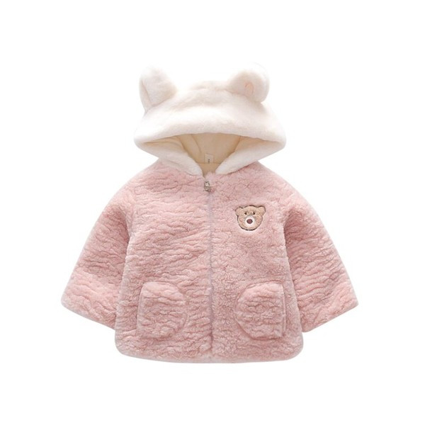 Ležerna dječja jakna s patentnim zatvaračem i kapuljačom za djevojčice