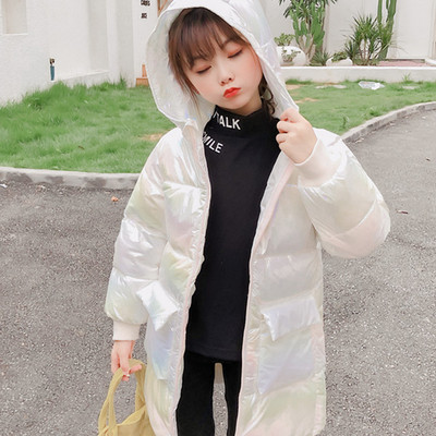 Μακρύ παιδικό χειμερινό μπουφάν με φερμουάρ για κορίτσια και αγόρια