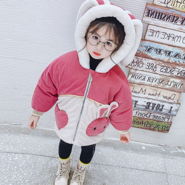 Geaca de iarna pentru copii pentru fete cu gluga 3D
