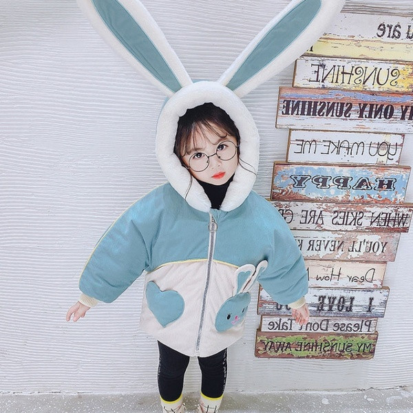 Geaca de iarna pentru copii pentru fete cu gluga 3D