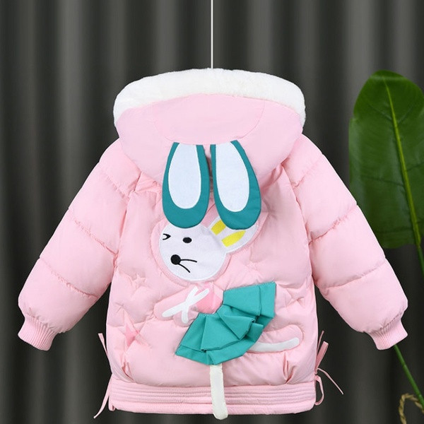 Dječja zimska jakna s toplom postavom i 3D aplikacijom na leđima