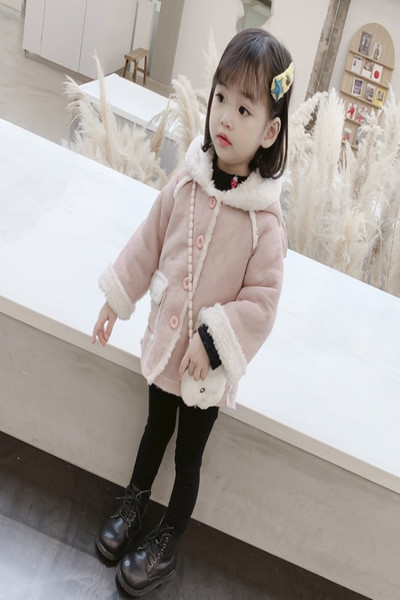 Dječja ležerna jakna s kapuljačom i gumbima za djevojčice