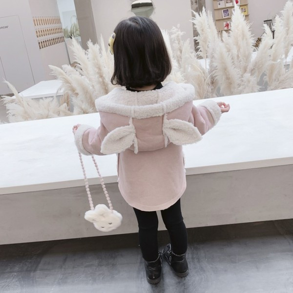 Dječja ležerna jakna s kapuljačom i gumbima za djevojčice