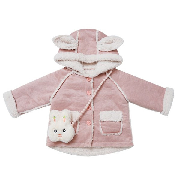 Dječja ležerna jakna s kapuljačom i gumbima za djevojčice