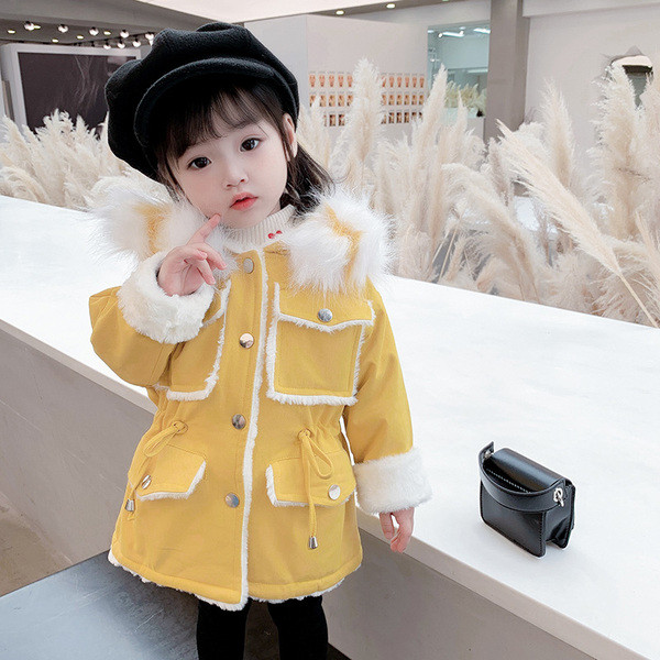 Moderna dječja jakna s kapuljačom i puhom za djevojčice