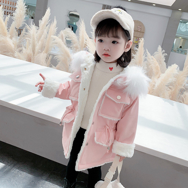Moderna dječja jakna s kapuljačom i puhom za djevojčice