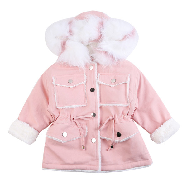 Moderna dječja jakna s kapuljačom i puhom za djevojčice