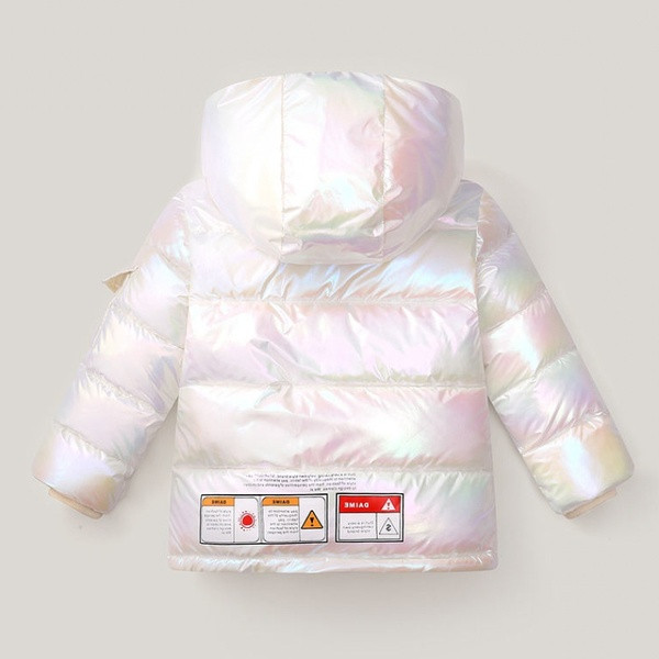 Särava efektiga ja kapuutsiga talvejope tüdrukutele - kaks mudelit